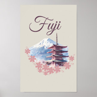 Póster diseño montaña FUJI