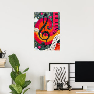 Póster Diseño Musical Abstracto