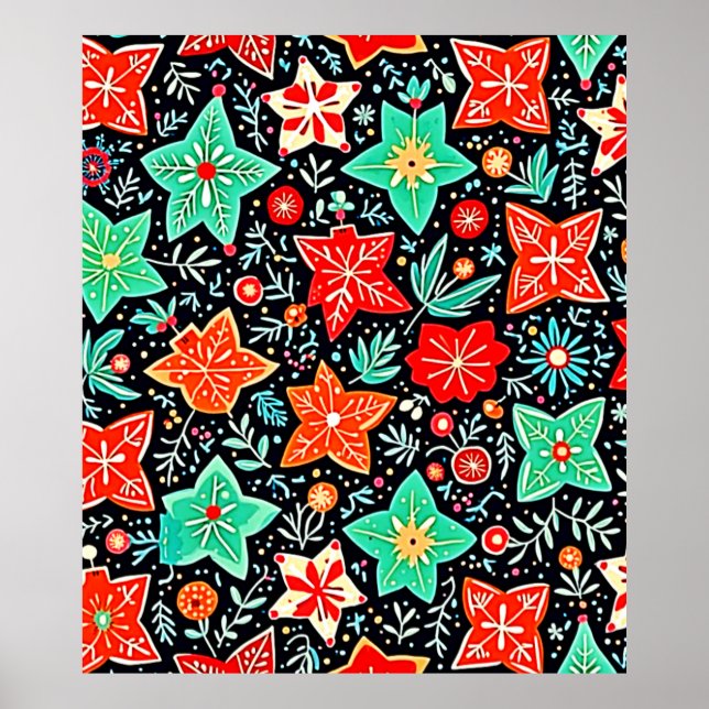 Póster Diseño Navideño Abstracto Colorido (Frente)
