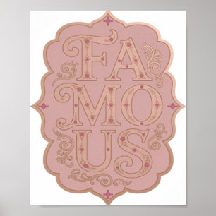 Póster Diseño Negrita FAMOSO Oro Icónico