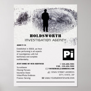 Póster Diseño ocular privado, investigador de detectives 