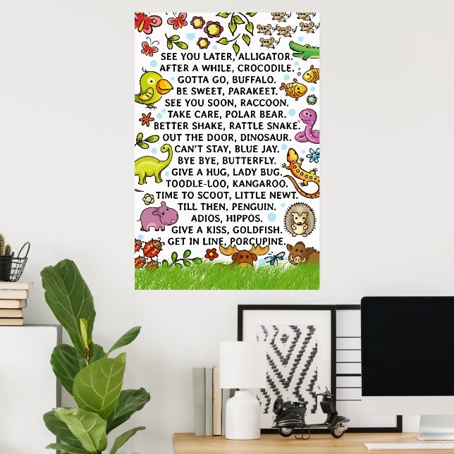 Póster Diseño original de frases para niños (Oficina en casa)