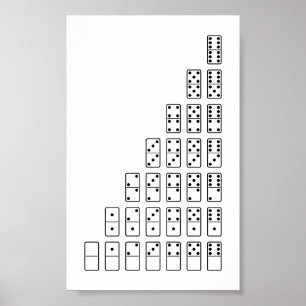 Póster Diseño original Símbolos de Domino en blanco y neg
