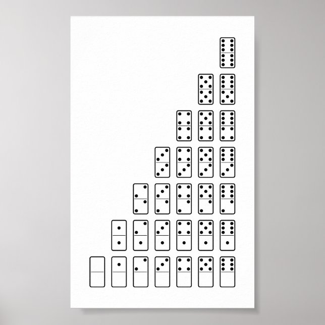Póster Diseño original Símbolos de Domino en blanco y neg (Frente)