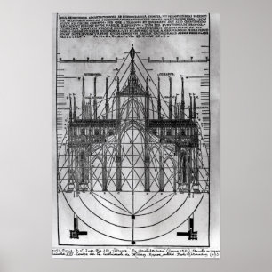 Póster Diseño para la catedral de Milano
