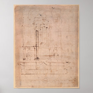Póster Diseño para la tumba de papa Julio II