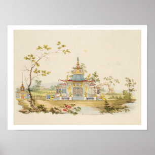Póster Diseño para un templo chino, c.1810 (pluma y tinta
