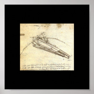 Póster Diseño para una máquina de vuelo de Leonardo da