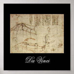 Póster Diseño para una máquina de vuelo de Leonardo da