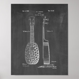 Póster Diseño Para Una Patente De Ukulele - Chalkboard
