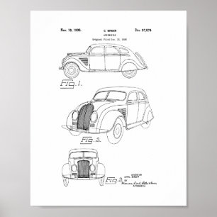 Póster Diseño para una patente del automóvil