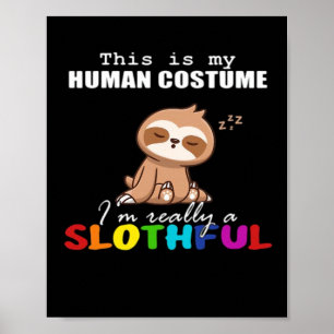 Póster Diseño Perezoso de Halloween, Este es mi Disfraz H