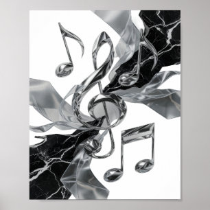 Póster DISEÑO PERSONALIZADO Catchy Silver MÚSICA EN MOVIM