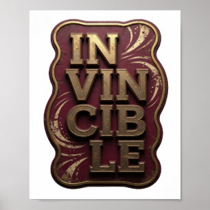 Póster Diseño personalizado Cool Gold IN VINCIBLE