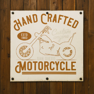 Póster Diseño personalizado de motocicleta artesanal vint