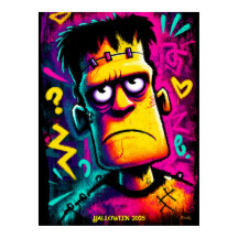 Diseño personalizado de neón Frankenstein retro de