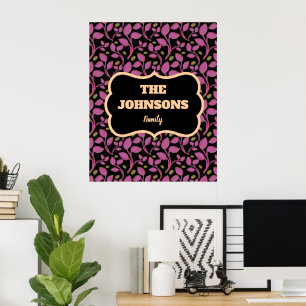Póster Diseño personalizado de nombre de familia botánico