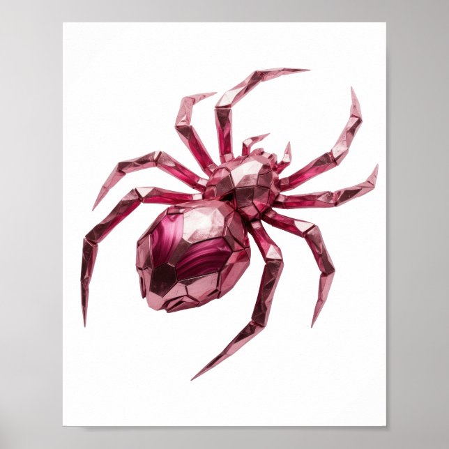 Póster Diseño personalizado Dynamic Silver PINK SPIDER (Frente)