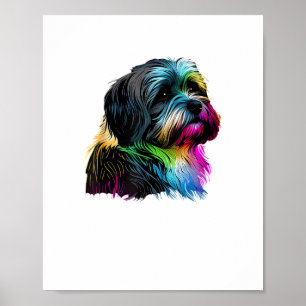 Póster Diseño Pop Art de Perro Havanés Amantes de Havanés
