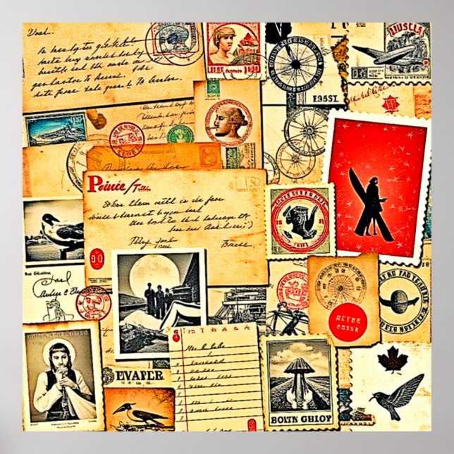 Póster Diseño postal nostálgico (Frente)