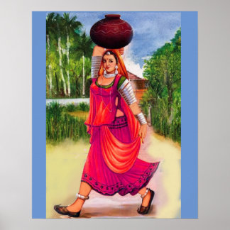 Póster Diseño poster de aldeas indias