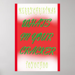 Póster Diseño poster de navidades en texto blanco rojo ve