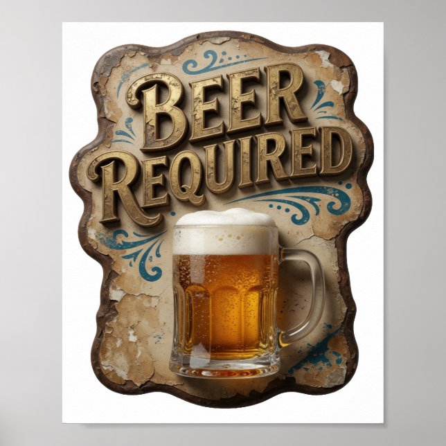 Póster Diseño REQUERIDO de cerveza hermosa (Frente)