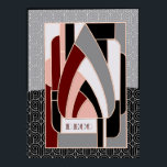 Póster Diseño Resumen de Art Deco<br><div class="desc">Creé este poster de arte deco abstracto a partir de una plantilla de ventana de vidrios. Añadí los colores para hacer de esto un diseño contemporáneo de arte deco. También añadí un respaldo de dos tonalidades. Esto se vería muy contemporáneo en tu casa y podría enmarcarse.</div>