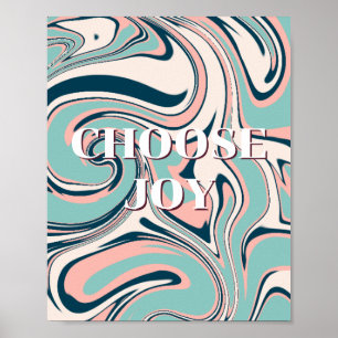 Póster Diseño retro, cartel de Elige Alegría 