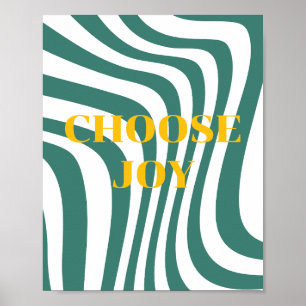 Póster Diseño retro, cartel de Elige Alegría