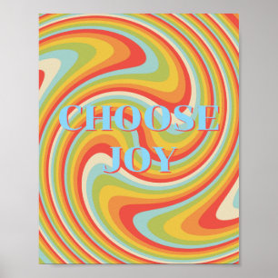 Póster Diseño retro, cartel de Elige Alegría