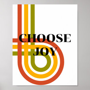 Póster Diseño retro, cartel de Elige Alegría