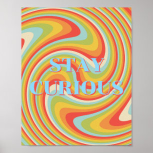 Póster Diseño retro, cartel de Mantén la curiosidad