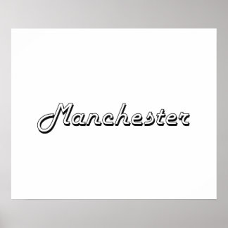 Póster Diseño retro clásico de Manchester New Hampshire