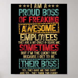 Póster Diseño Retro de Agradecimiento a Empleado Jefe Org