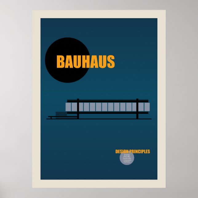Póster Diseño retro de arquitectura de Bauhaus | Poster a (Frente)