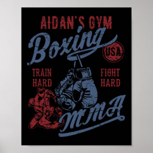 Póster Diseño retro de boxeo gay de Aidan para el nombre 