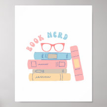 Diseño retro de Chica Nerd de libros