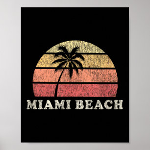 Póster Diseño retro de Miami Beach Fl Vintage 70