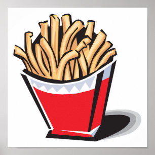 Póster diseño retro de patatas fritas