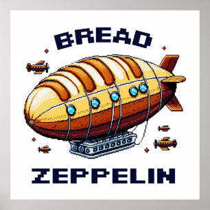 Póster Diseño retro del Bread Zeppelin