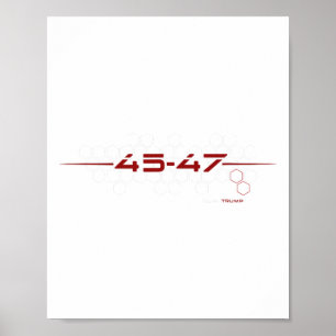 Póster Diseño retro futurista Trump 45 47