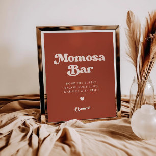 Póster Diseño retro Terracotta Momosa señalización bar