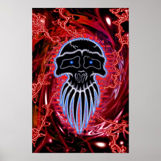 Póster Diseño rojo de pulso (Frente)