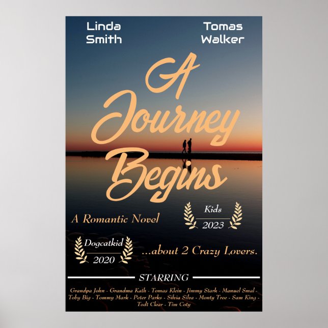 Póster Diseño romántico de pareja y cine familiar (Frente)