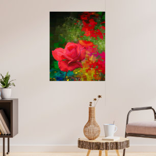 Póster Diseño Rosa del Viejo Mundo