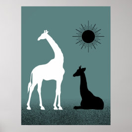 Póster Diseño salvaje Giraffe Poster