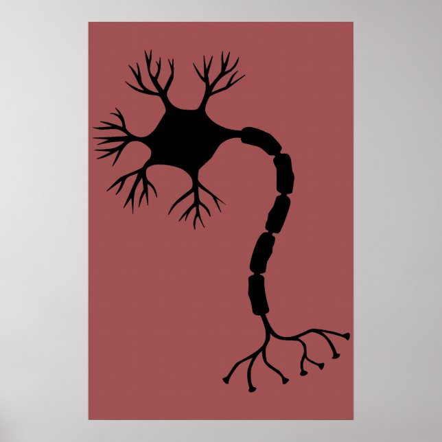 Póster Diseño simple de neuronas negras (Frente)