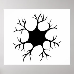 Póster Diseño simple de neuronas negras
