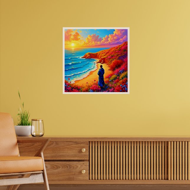 Póster Diseño Sunset Beach Solitude Serenity (Salón 2)